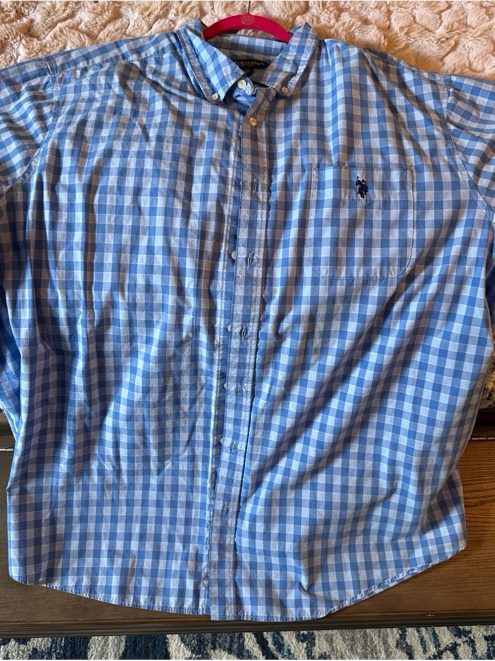U.S. Polo Assn. Light Blue and White Gingham Button-Down Shirt